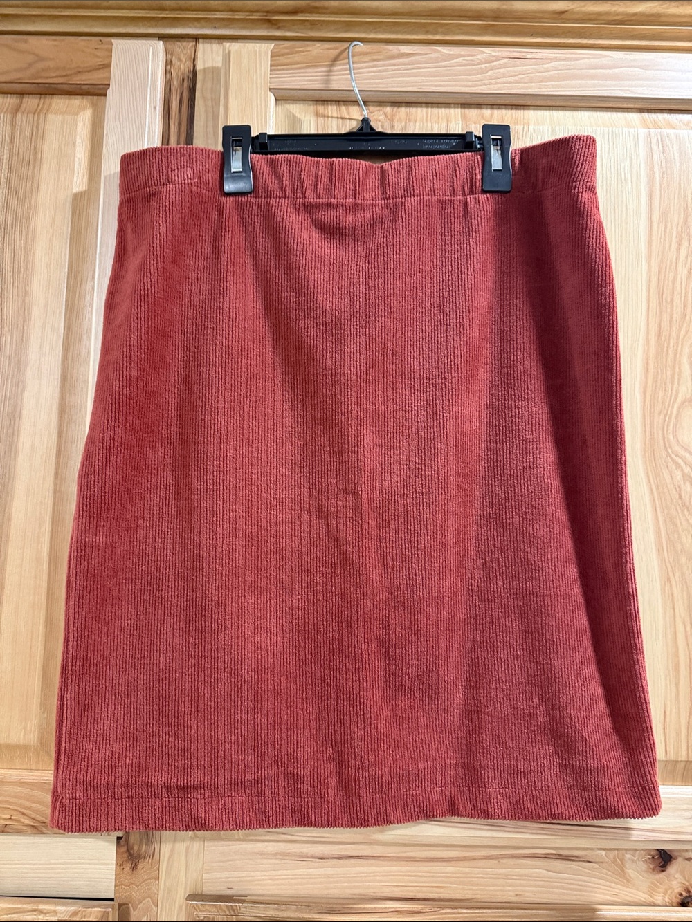 Lands' End Women's Size S 4-8 Stretch Rust Ribbed Fall Pencil Skirt